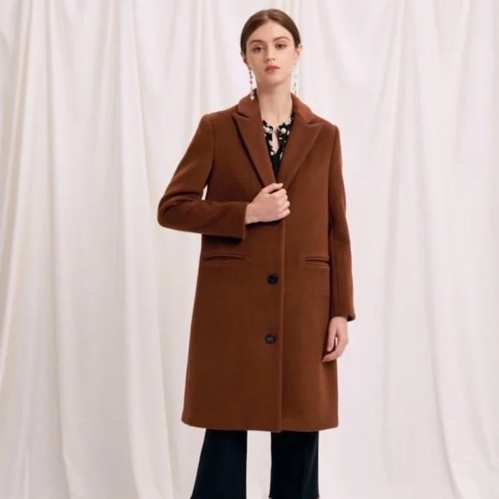 Petite Studio NYC Brenna Coat Brown 100% Wool